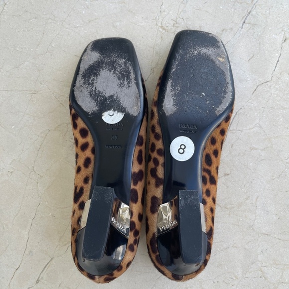 PRADA LEOPARD PRINT PONNY HAIR LEATHER AND PATENT SZ 8 - Picture 7 of 13